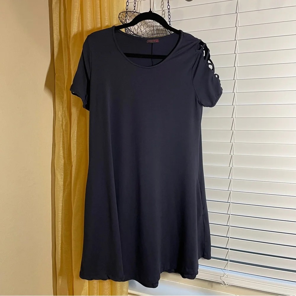 Navy Dress w/ Pockets - Picture 1 of 3